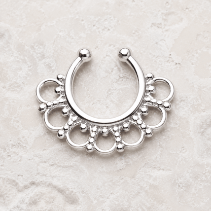 Filigree Circle Fake Septum Ring No Piercing - Skin Metals