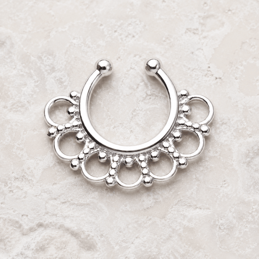 Filigree Circle Fake Septum Ring No Piercing - Skin Metals