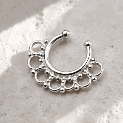 Filigree Circle Fake Septum Ring No Piercing - Skin Metals