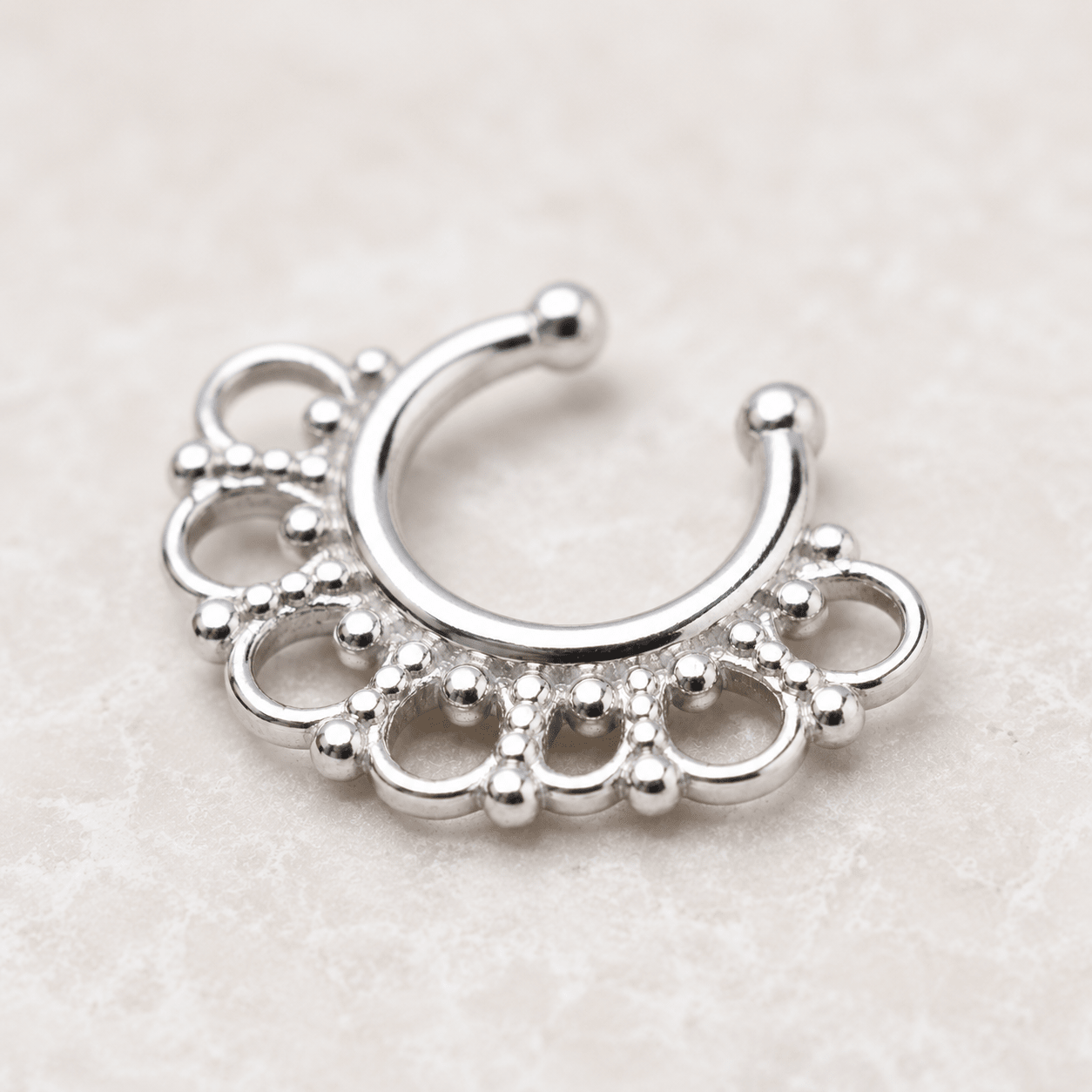 Filigree Circle Fake Septum Ring No Piercing - Skin Metals