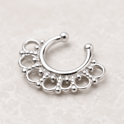 Filigree Circle Fake Septum Ring No Piercing - Skin Metals