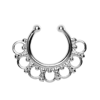 Filigree Circle Fake Septum Ring No Piercing - Skin Metals