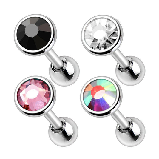 Flat CZ Top Cartilage Earrings Cartilage Earring Impulse Piercings Aurora Borealis