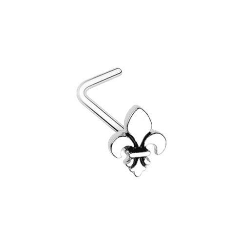 Fleur De Lis L-Shape Nose Ring Nose Ring Impulse Piercings