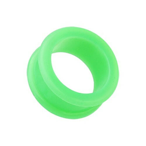 Flexible Silicone Double Flared Ear Gauge Tunnel Plug Plugs Impulse Piercings 8 gauge (3.2mm) Green