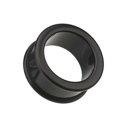 Flexible Silicone Double Flared Ear Gauge Tunnel Plug Plugs Impulse Piercings 8 gauge (3.2mm) Black