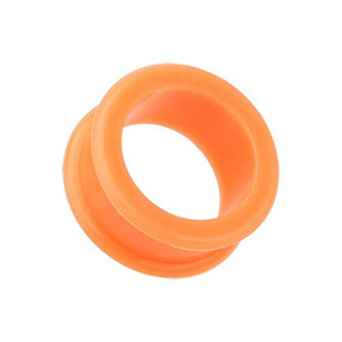 Flexible Silicone Double Flared Ear Gauge Tunnel Plug Plugs Impulse Piercings 8 gauge (3.2mm) Orange