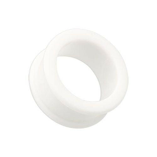 Flexible Silicone Double Flared Ear Gauge Tunnel Plug Earrings Plug Earrings Impulse Piercings 8 GA (3.2mm) White