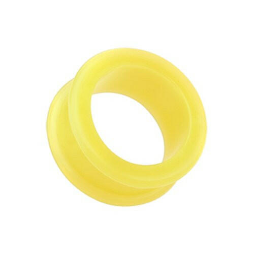 Flexible Silicone Double Flared Ear Gauge Tunnel Plug Earrings Plug Earrings Impulse Piercings 8 GA (3.2mm) Yellow