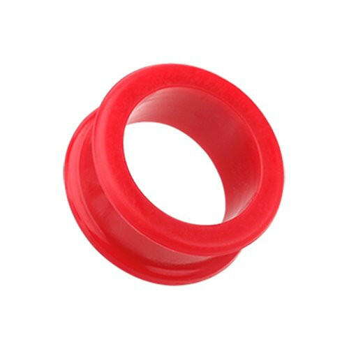 Flexible Silicone Double Flared Ear Gauge Tunnel Plug Earrings Plug Earrings Impulse Piercings 8 GA (3.2mm) Red