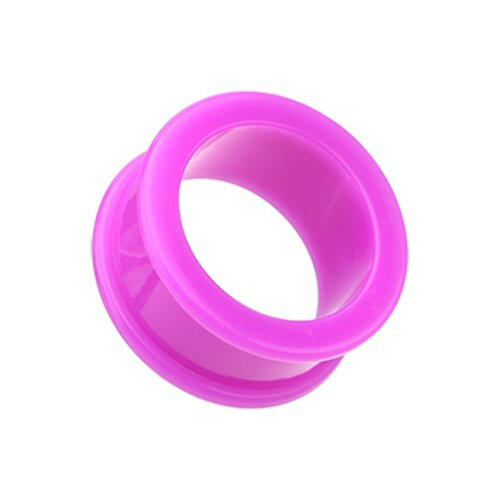 Flexible Silicone Double Flared Ear Gauge Tunnel Plug Earrings Plug Earrings Impulse Piercings 8 GA (3.2mm) Purple