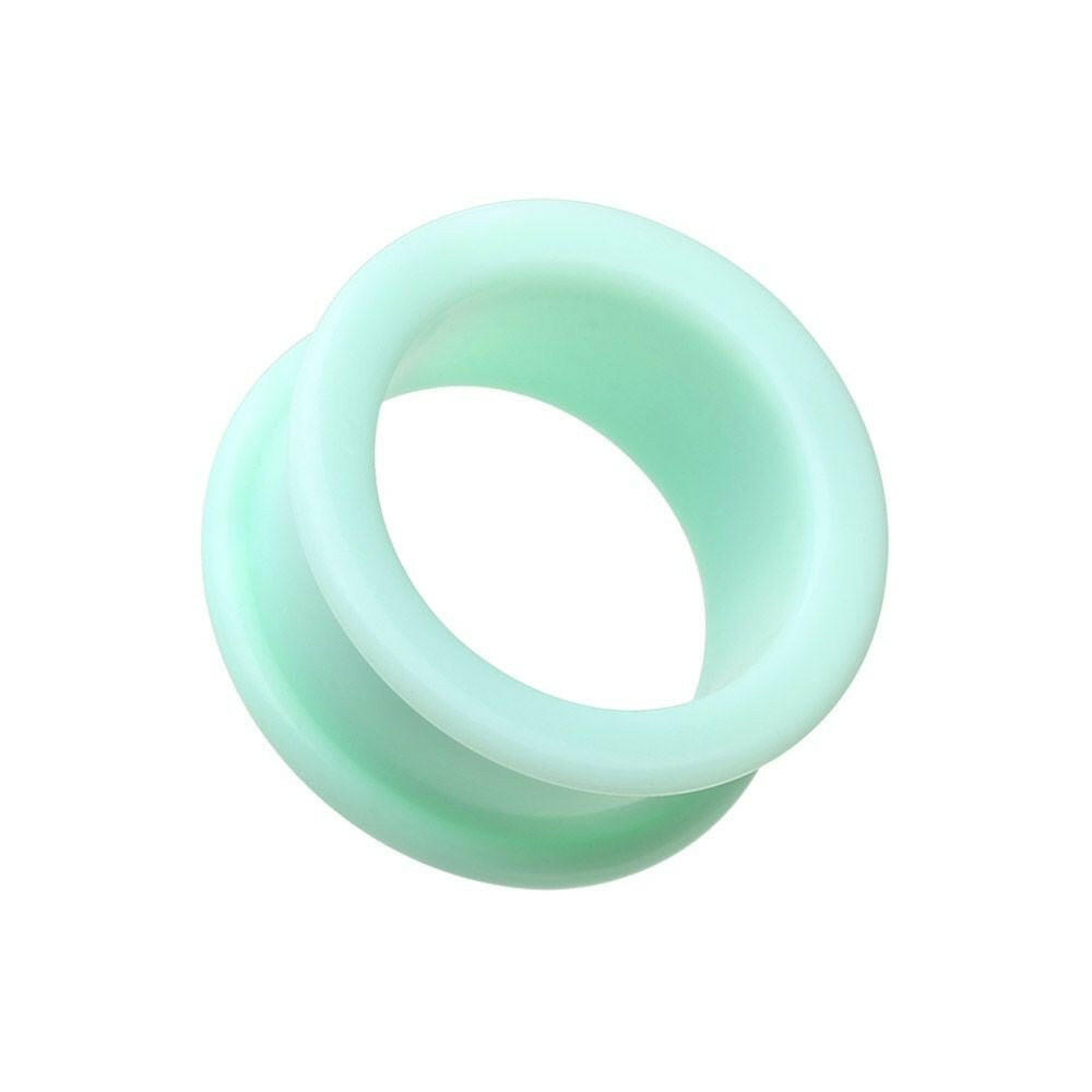 Flexible Silicone Double Flared Ear Gauge Tunnel Plug Earrings Plug Earrings Impulse Piercings 2 GA (6.5mm) Teal