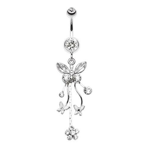 Fluttering Butterflies Belly Button Ring Navel Ring Impulse Piercings Clear