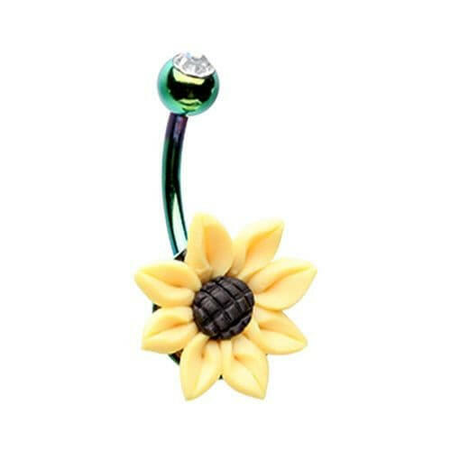 Follow the Sun Flower Belly Button Ring Navel Ring Impulse Piercings