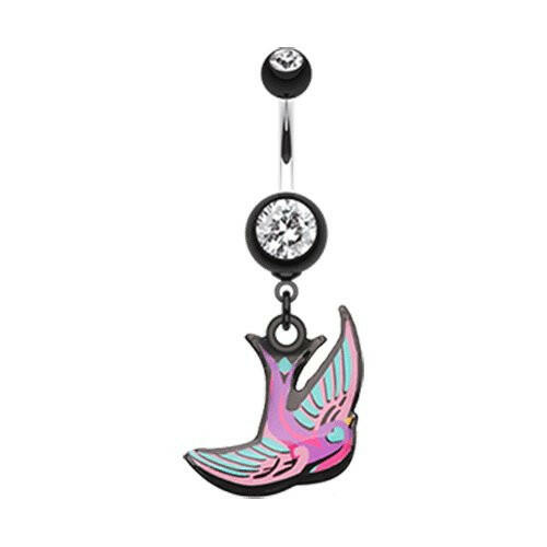 Freedom Bird Belly Button Ring Navel Ring Impulse Piercings Black