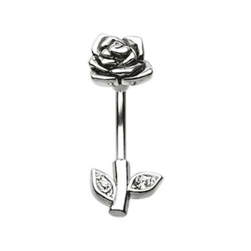 Full Blossom Rose Belly Button Ring Navel Ring Impulse Piercings