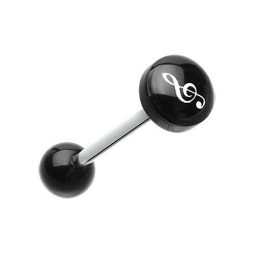 G-Clef Music Note Logo Acrylic Barbell Tongue Ring Barbell Impulse Piercings