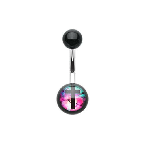 Galaxy Cross Acrylic Logo Belly Button Ring Navel Ring Impulse Piercings