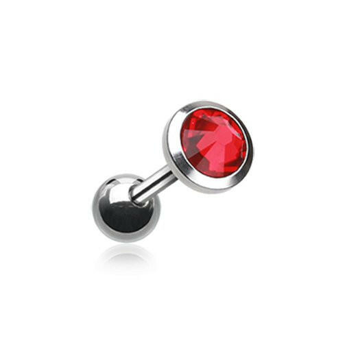 Gem Sparkle Cartilage Tragus Earring Cartilage Earring Impulse Piercings 1/8" (3mm) Red