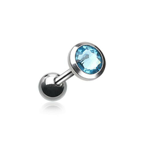 Gem Sparkle Cartilage Tragus Earring Cartilage Earring Impulse Piercings 1/8" (3mm) Aqua