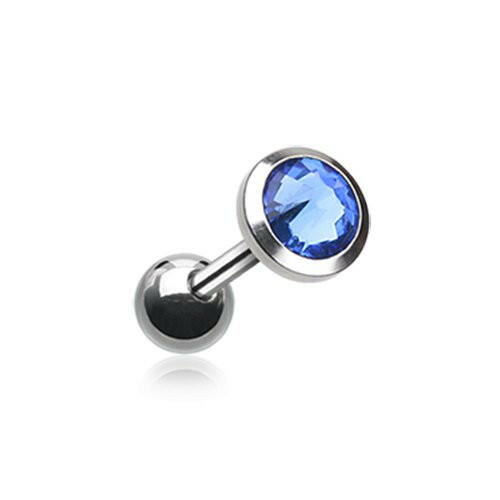 Gem Sparkle Cartilage Tragus Earring Cartilage Earring Impulse Piercings 1/8" (3mm) Blue