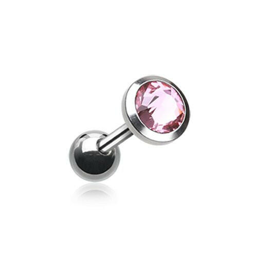 Gem Sparkle Cartilage Tragus Earring Cartilage Earring Impulse Piercings 1/8" (3mm) Light Pink