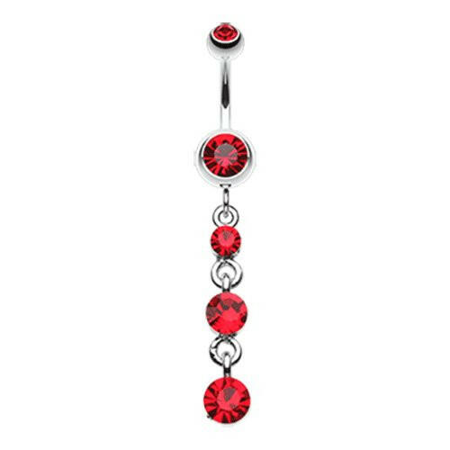 Gems Galore Belly Button Ring Navel Ring Impulse Piercings Red