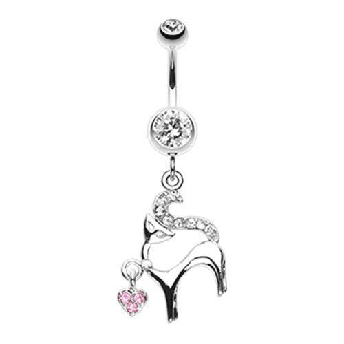 Glam Heart Kitty Belly Button Ring Navel Ring Impulse Piercings