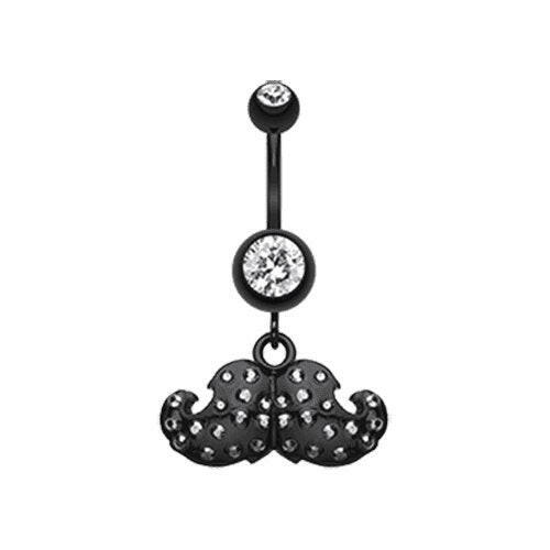 Glam Mustache Belly Button Ring Navel Ring Impulse Piercings