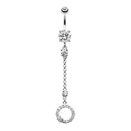 Glistening Karma Loop Cubic Zirconia Belly Button Ring Navel Ring Impulse Piercings Clear