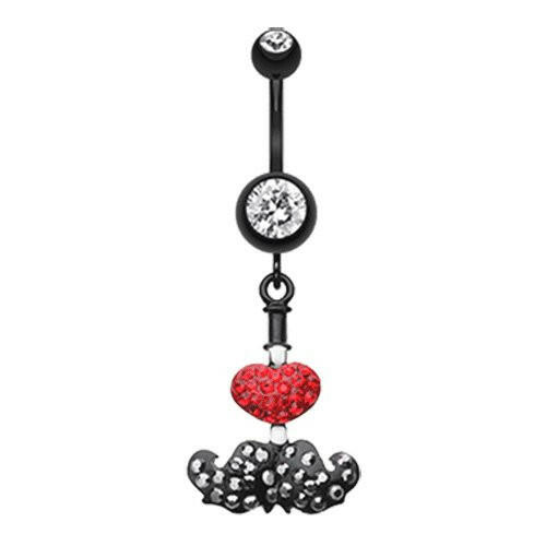 Glistening Love Mustache Belly Button Ring Navel Ring Impulse Piercings