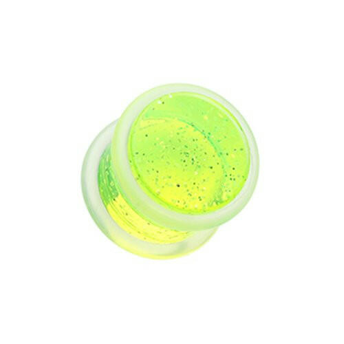 Glitter Shimmer Acrylic Ear Gauge Plug Earrings Plug Earrings Impulse Piercings 10 GA (2.4mm) Green