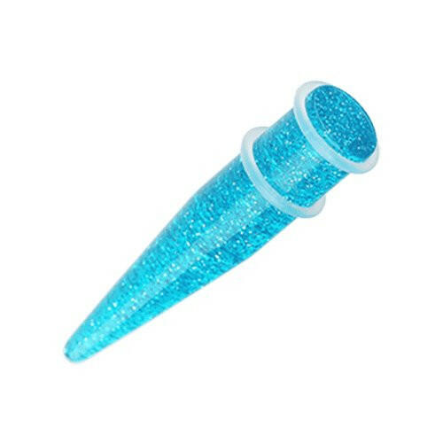 Glitter Shimmer UV Acrylic Ear Stretching Taper Tapers Impulse Piercings 14 GA (1.6mm) Blue