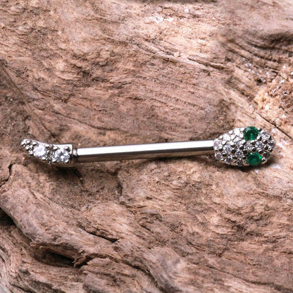 Glittering Snake Nipple Bar Nipple Ring Impulse Piercings