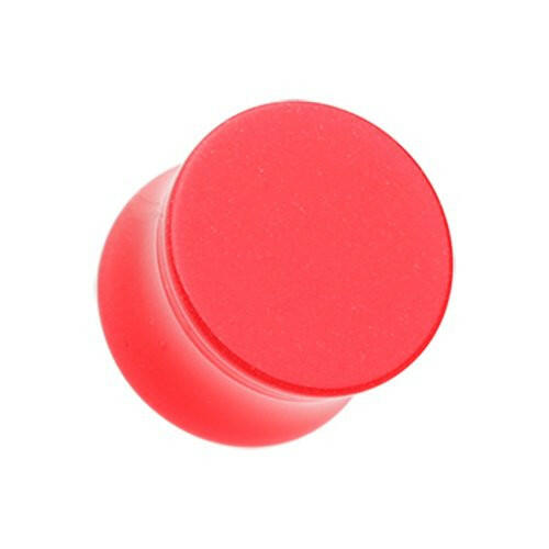 Glow in the Dark Basic Acrylic Double Flared Ear Gauge Plug Earrings Plug Earrings Impulse Piercings 8 GA (3.2mm) Red