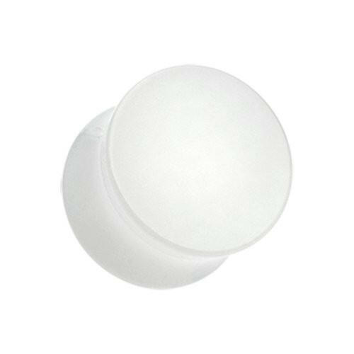 Glow in the Dark Basic Acrylic Double Flared Ear Gauge Plug Earrings Plug Earrings Impulse Piercings 8 GA (3.2mm) White