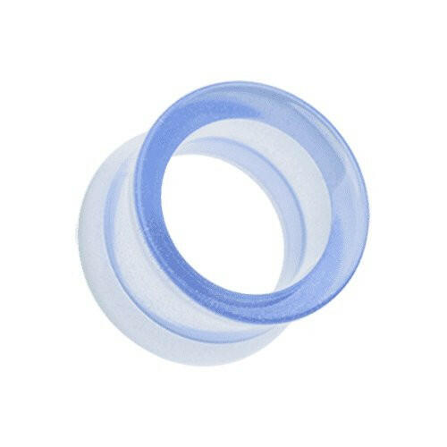 Glow in the Dark Basic Acrylic Double Flared Ear Gauge Tunnel Plug Earrings Plug Earrings Impulse Piercings 8 GA (3.2mm) Blue