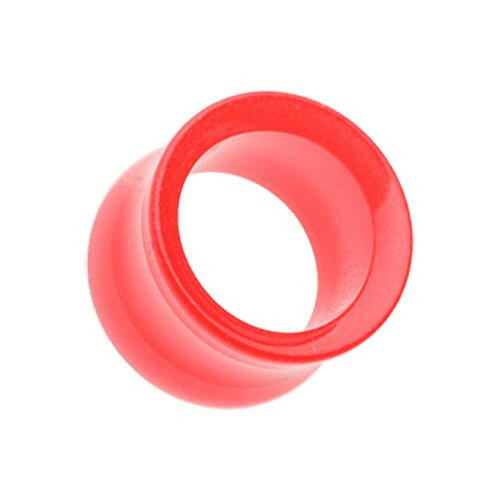 Glow in the Dark Basic Acrylic Double Flared Ear Gauge Tunnel Plug Earrings Plug Earrings Impulse Piercings 8 GA (3.2mm) Red