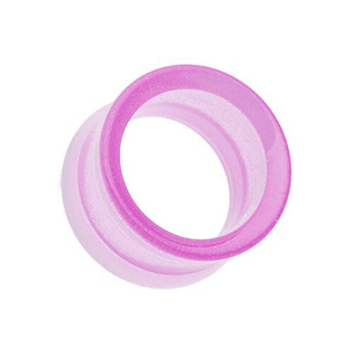 Glow in the Dark Basic Acrylic Double Flared Ear Gauge Tunnel Plug Earrings Plug Earrings Impulse Piercings 8 GA (3.2mm) Purple