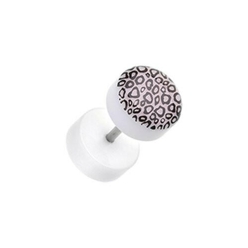 Glow in the Dark Leopard Acrylic Fake Plug Earrings Fake Plug Earrings Impulse Piercings 16 GA (1.2mm)