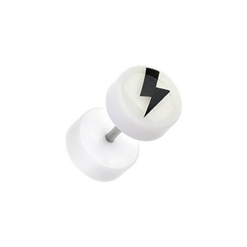 Glow in the Dark Lighting Bolt Acrylic Fake Plug Fake Plug Impulse Piercings 16 gauge (1.2mm)