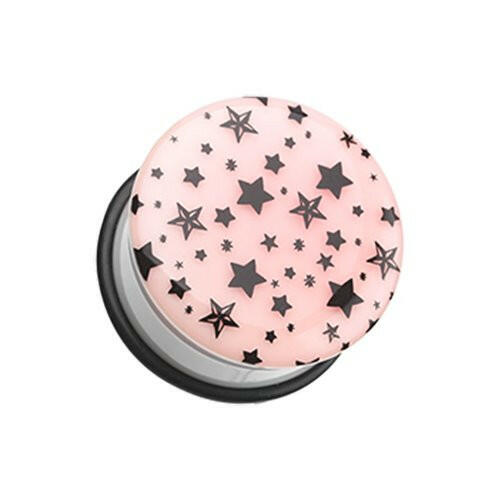 Glow in the Dark Multi Star Single Flared Ear Gauge Plug Plugs Impulse Piercings 2 GA (6.5mm)