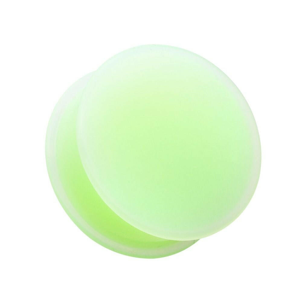 Glow in the Dark Solid Silicone Ear Double Flared Plug Earrings Plug Earrings Impulse Piercings 2 GA (6.5mm)