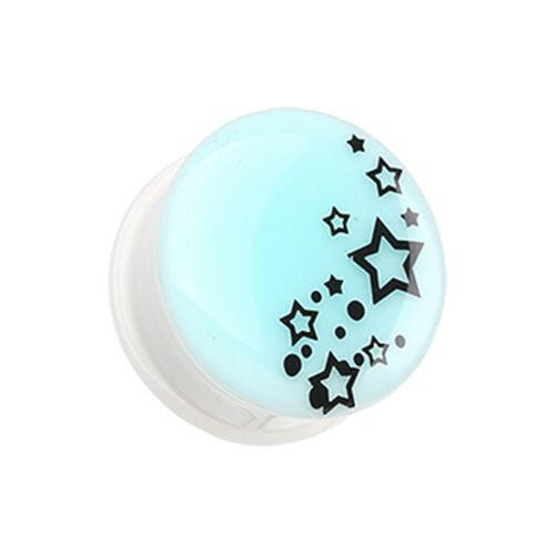 Glow in the Dark Star Cluster Single Flared Ear Gauge Plug Earrings Plug Earrings Impulse Piercings 9/16" (14mm)