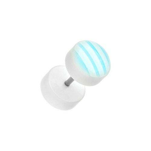 Glow in the Dark Stripes Acrylic Fake Plug Earrings Fake Plug Earrings Impulse Piercings 16 gauge(1.2mm)