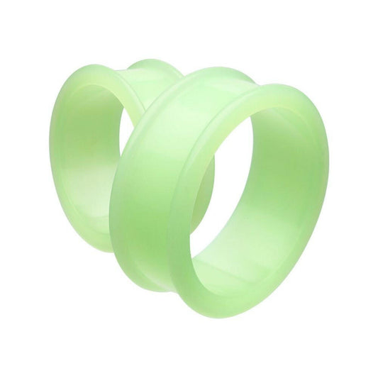 Glow in the Dark Supersize Flexible Silicone Double Flared Ear Gauge Tunnel Plug Plugs Impulse Piercings 1-1/8" (29mm)