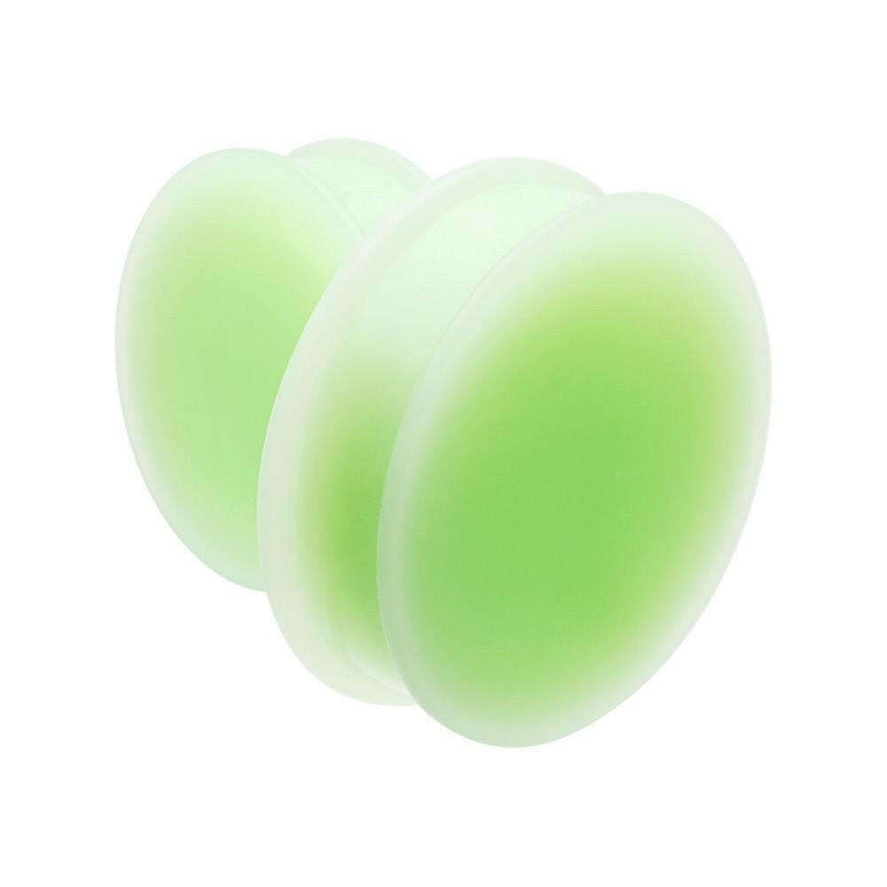 Glow in the Dark Supersize Solid Silicone Ear Double Flared Plug Plugs Impulse Piercings 1-1/8" (29mm)