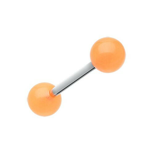 Glow in the Dark UV Acrylic Barbell Tongue Ring Barbell Impulse Piercings Orange