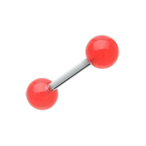 Glow in the Dark UV Acrylic Barbell Tongue Ring Barbell Impulse Piercings Red