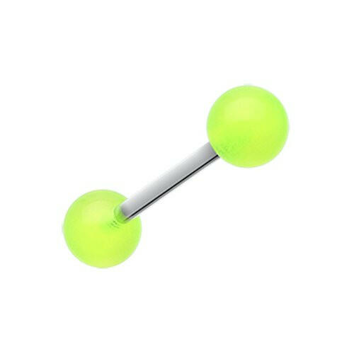 Glow in the Dark UV Acrylic Barbell Tongue Ring Barbell Impulse Piercings Green